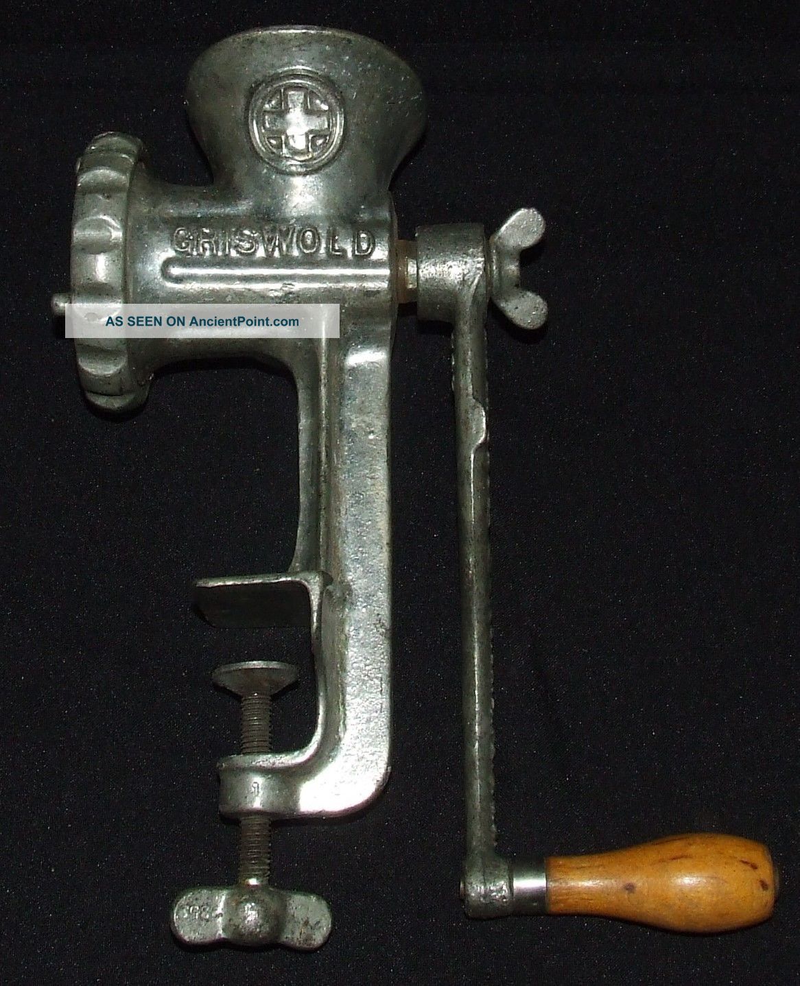 Vintage Griswold No.  3 Cast Iron Meat Grinder With Table Clamp - Great Shape Meat Grinders photo