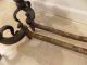 Antique Vintage ' Rostand N.  ' Bronze Brass Fireplace Andirons Cannonball Firedogs Hearth Ware photo 3