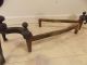 Antique Vintage ' Rostand N.  ' Bronze Brass Fireplace Andirons Cannonball Firedogs Hearth Ware photo 6