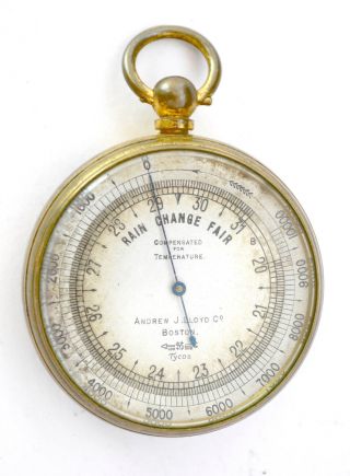 Antique 19th C Andrew J Lloyd Tychos Compensated Pocket Barometer - Altimeter photo