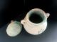 Rare Egyptian Blue Glazed Coptic Jar Features Figural Bull Lid Egyptian photo 2