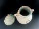 Rare Egyptian Blue Glazed Coptic Jar Features Figural Bull Lid Egyptian photo 6