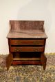 Antique Victorian Eastlake Walnut Washstand Commode Vanity Marble Top 1800-1899 photo 6