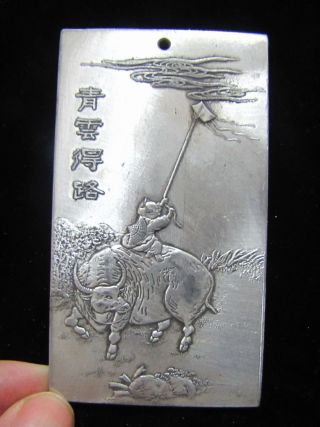Old Chinese Tibet Silver Bullion Thanka Amulet 135g Nr921 photo