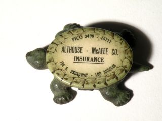 Turtle Paperweight Advertising Insurance - Los Angeles,  C.  I.  And Celluloid photo