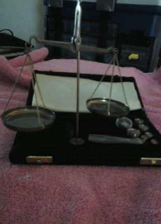 Antique.  Brass Miner ' S Gold Scale photo