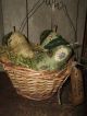 Primitive Prim Pears In Basket Summer Fruit Arrangement Rustic Folk Art Ornies Primitives photo 2