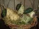 Primitive Prim Pears In Basket Summer Fruit Arrangement Rustic Folk Art Ornies Primitives photo 4