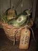 Primitive Prim Pears In Basket Summer Fruit Arrangement Rustic Folk Art Ornies Primitives photo 5