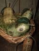 Primitive Prim Pears In Basket Summer Fruit Arrangement Rustic Folk Art Ornies Primitives photo 6