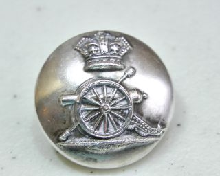 1870 - 1890 Silver Victorian Qvc British Royal Artillery Button Chas.  Smith Maker photo