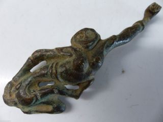 Very Old Chinese Bronze Belt Fasteneer - Monkey Design - Rare - L@@k photo