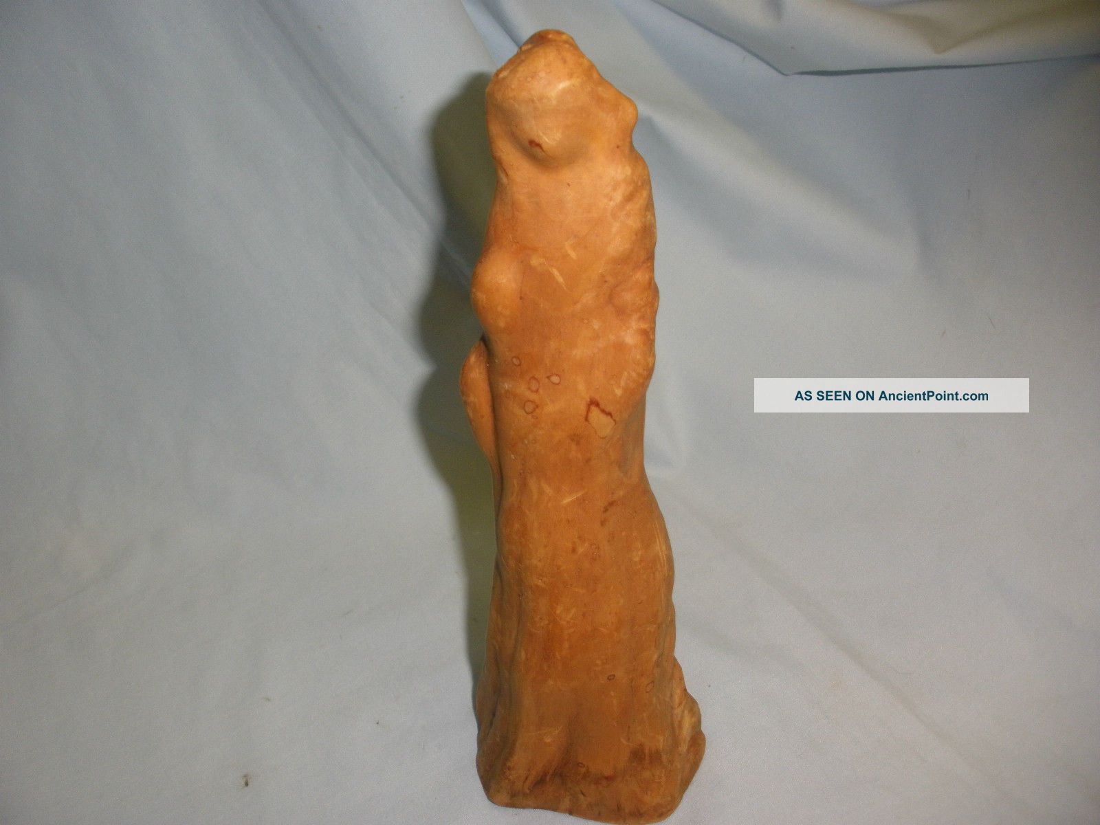 Fabulous Old Natural Wood Piece With Madonna & Child Figure Image Likeness Primitives photo