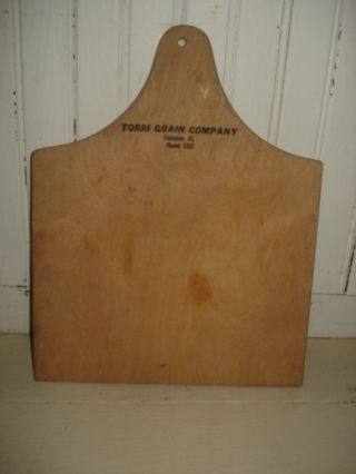 Vintage Advertising (torri Grain Company) Wood Bread Board Wonderful Aged Patina photo