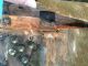 Primitive Antique Early Hide - Covered Trunk - Wallpaper Interior - Primitives photo 11
