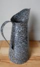 Old French Enamel / Graniteware Grey Water Pitcher Primitives photo 1