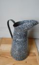 Old French Enamel / Graniteware Grey Water Pitcher Primitives photo 2