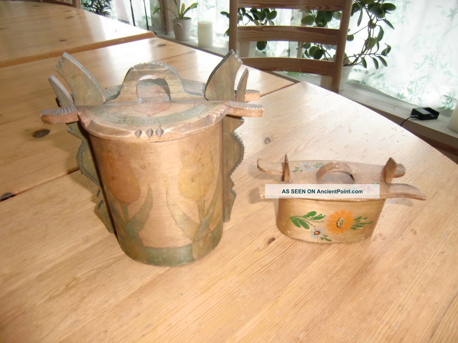 Two Old Scandinavian Tine Boxes Norway Or Sweden Dated 1900 Primitives photo