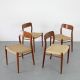 4 Chairs Mod 75 By Niels O.  Møller W/ Papercord Denmark 60s | 4 Teak Stühle 60er 1900-1950 photo 1