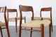 4 Chairs Mod 75 By Niels O.  Møller W/ Papercord Denmark 60s | 4 Teak Stühle 60er 1900-1950 photo 2