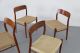 4 Chairs Mod 75 By Niels O.  Møller W/ Papercord Denmark 60s | 4 Teak Stühle 60er 1900-1950 photo 7