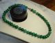 Green Jade Stone Beads 48pc Strand Necklace Sterling Precolumbian Ancient Mayan? The Americas photo 10