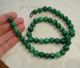 Green Jade Stone Beads 48pc Strand Necklace Sterling Precolumbian Ancient Mayan? The Americas photo 1