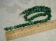 Green Jade Stone Beads 48pc Strand Necklace Sterling Precolumbian Ancient Mayan? The Americas photo 2