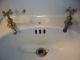 1920 ' S Standard Sanitary Oval Cast Iron Bathroom Sink - Wall Mount - High Backsplash Sinks photo 2