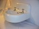 1920 ' S Standard Sanitary Oval Cast Iron Bathroom Sink - Wall Mount - High Backsplash Sinks photo 6