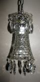 Vtg Deco Bohemia Pendant Chandelier Light Fixture Glass Shade Crystal Water Fall Chandeliers, Fixtures, Sconces photo 7