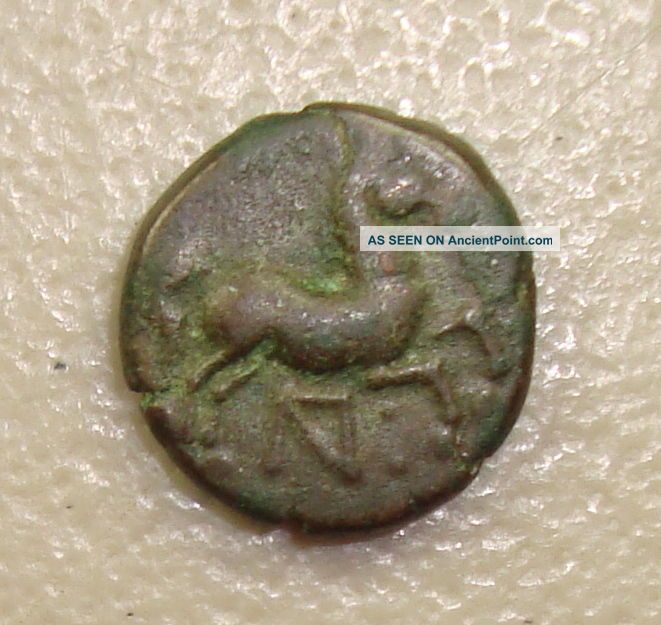 400 - 350 Bc Maroneia Horse/square Ancient Greek Bronze Ae15 Greek photo