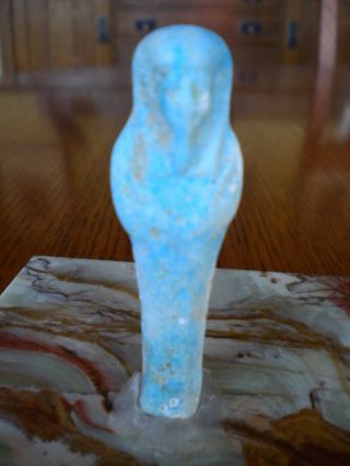 Authentic Ancient Egyptian Faince Shabti Sculpture photo