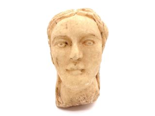 Rare Heavy Roman Marble Head Statue Circa 1st - 2nd Century Ad photo
