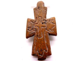 Religious Medieval Bone Cross Pendant 12th Century Ad photo