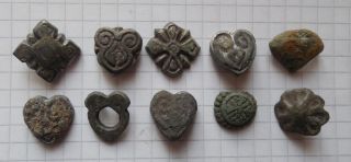 Viking Period 10 Bronze Belt Pads 10 - 13 Century. photo