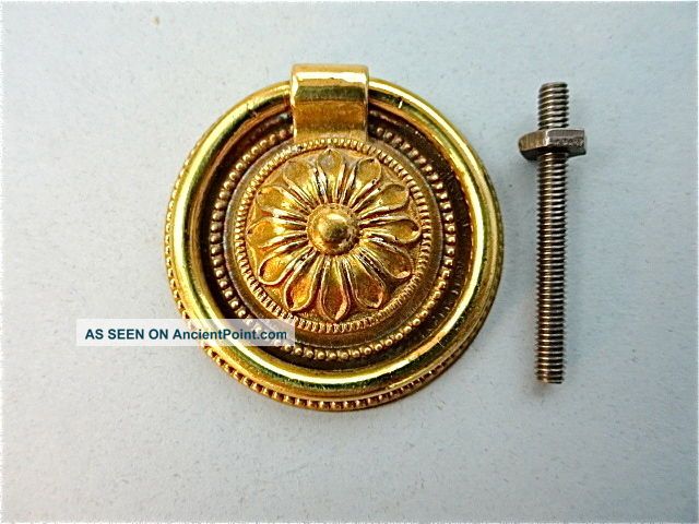 Classic Brass Antique Style Furniture Drawer Ring Pull Handle W104 Other Antique Hardware photo