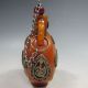 Chinese Old Jade Inlaid With Silver Bat & Pi Xiu Dragon Carved Snuff Bottle Snuff Bottles photo 2