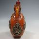 Chinese Old Jade Inlaid With Silver Bat & Pi Xiu Dragon Carved Snuff Bottle Snuff Bottles photo 4