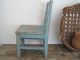 Old Blue Paint Primitive Child Doll Wood Chair Great American Country Find Aafa Primitives photo 2