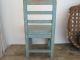 Old Blue Paint Primitive Child Doll Wood Chair Great American Country Find Aafa Primitives photo 3