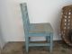 Old Blue Paint Primitive Child Doll Wood Chair Great American Country Find Aafa Primitives photo 4