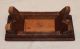 Antique Primitive Small Country Stool W.  Brown Paint,  Aafa Primitives photo 5