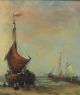 Antique Charles Lambert,  French Fishing Boat Beach Impressionist Oil Painting Nr Other Maritime Antiques photo 3