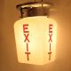 Vintage Exit Sign Lamp Light Theater Art Deco Display Chrome Fixture Near Lamps photo 4
