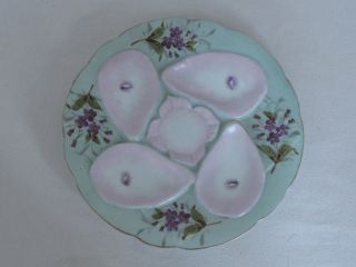 Antique Porcelain Oyster Plate Violets photo