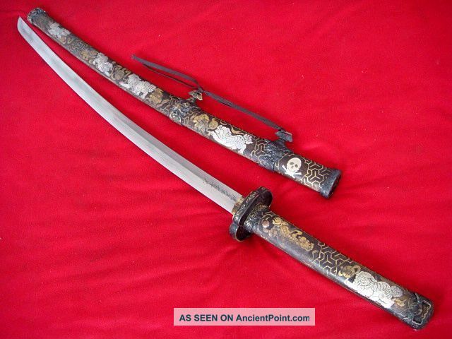 Collectable Rare Wwii Japanese Military Samurai Katana/sword With Tigerscabbard Swords photo