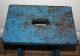 Antique Country Primitive Small Wooden Bench Old Blue Paint; Stool,  Wedge Joints Primitives photo 1