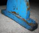 Antique Country Primitive Small Wooden Bench Old Blue Paint; Stool,  Wedge Joints Primitives photo 6