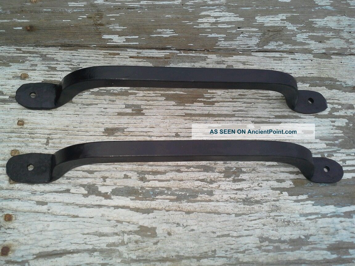 Hand Wrought Iron Door Pulls 2 Heavy Iron Handles Barn Door